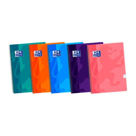 PACK 5 CUADERNOS OXFORD "CLASSIC" Fº TAPAS PLÁSTICO COLORES TENDENCIA
