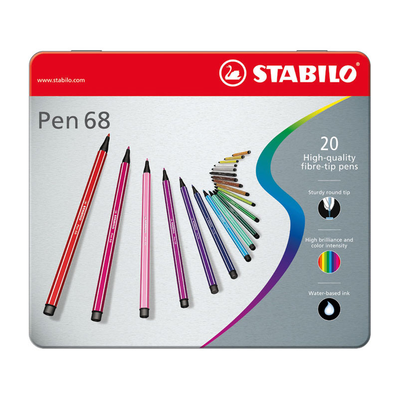 ESTUCHE METAL 20 ROTULADORES STABILO PEN 68 ESTUCHE METAL 20 ROTULADORES STABILO PEN 68