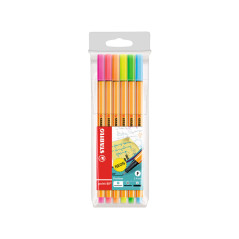ESTUCHE 6 ROTULADORES STABILO POINT 88 COLORES NEÓN