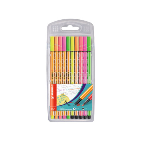 ESTUCHE 5 ROTULADORES STABILO POINT 88 NEON + 5 PEN 68