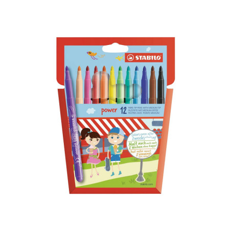 ESTUCHE 12 ROTULADORES STABILO POWER