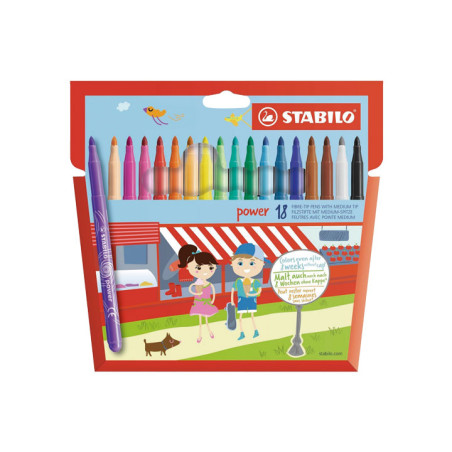 ESTUCHE 18 ROTULADORES STABILO POWER