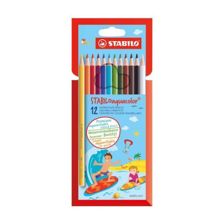 ESTUCHE 12 LÁPICES DE COLORES STABILO AQUACOLOR