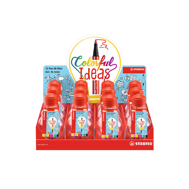 EXPOSITOR 12 BOMBILLAS STABILO MINI PEN 68 COLORFUL IDEAS EXPOSITOR 12 BOMBILLAS STABILO MINI PEN 68 COLORFUL IDEAS
