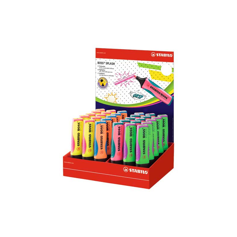 EXPOSITOR SOBREMESA 30 MARCADORES FLUORESCENTES STABILO BOSS SPLASH EXPOSITOR SOBREMESA 30 MARCADORES FLUORESCENTES STABILO BOSS SPLASH