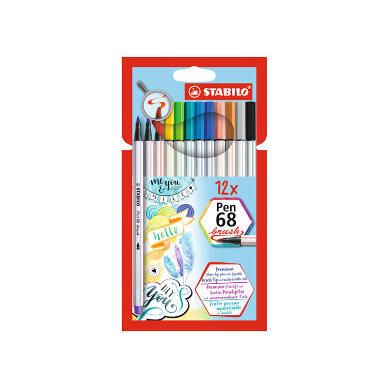 ESTUCHE 12 ROTULADORES STABILO PEN 68 BRUSH ESTUCHE 12 ROTULADORES STABILO PEN 68 BRUSH