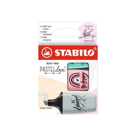 ESTUCHE 3 MARCADORES FLUORESCENTE STABILO BOSS MINI PASTELLOVE 2.0 SURTIDO 1