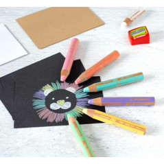 ESTUCHE 6 LÁPICES DE COLOR STABILO® WOODY 3 EN 1 PASTEL + SACAPUNTAS