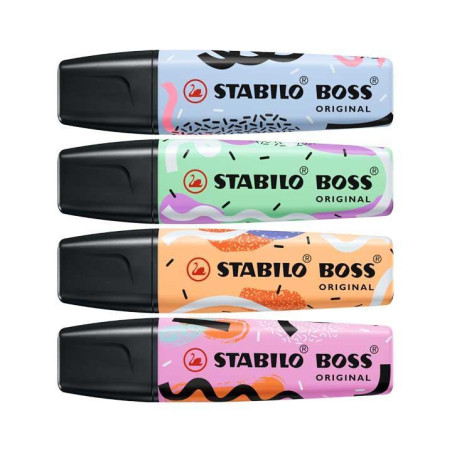 ESTUCHE 4 MARCADORES STABILO BOSS ORIGINAL PASTEL BY JU SCHNEE