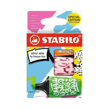 ESTUCHE 3 MARCADORES STABILO BOSS ORIGINAL MINI BY SNOOZE ONE 1