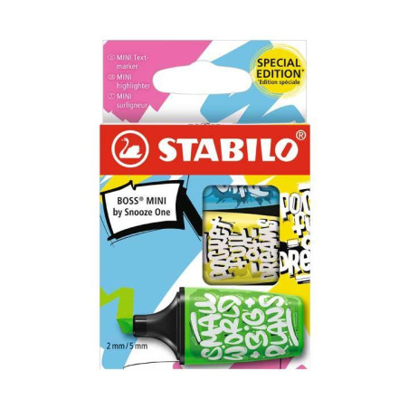 ESTUCHE 3 MARCADORES STABILO BOSS ORIGINAL MINI BY SNOOZE ONE 2