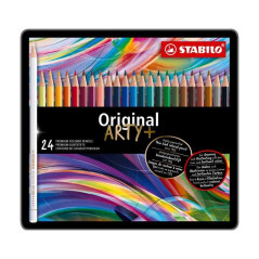 ESTUCHE METAL 24 LÁPICES COLORES STABILO "ORIGINAL ARTY+"