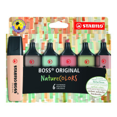ESTUCHE 6 MARCADORES FLUORESCENTE STABILO BOSS ORIGINAL NATURECOLORS