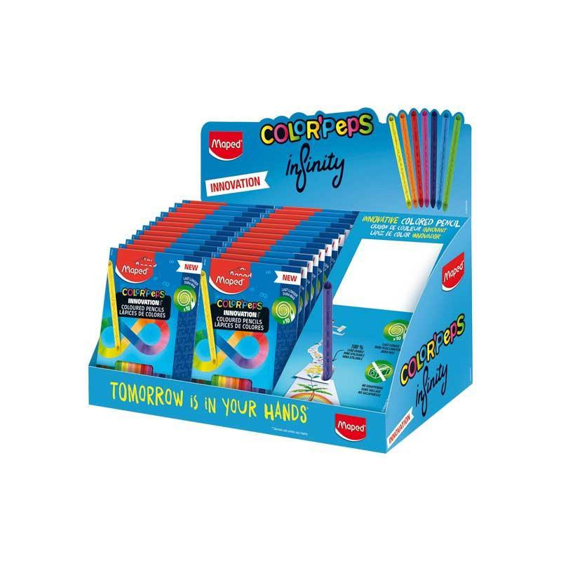 CAJA 12 LÁPICES DE COLORES MAPED "COLOR`PEPS INFINITY" FORMATO EXPOSITOR
