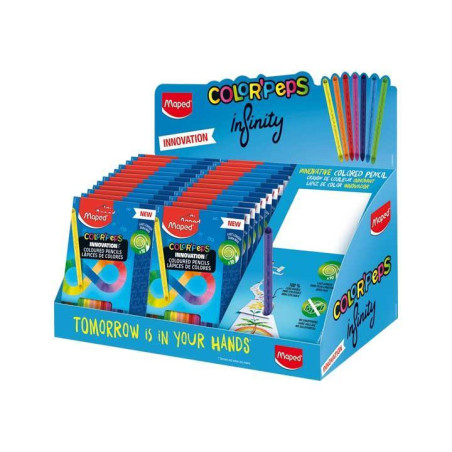 CAJA 12 LÁPICES DE COLORES MAPED "COLOR`PEPS INFINITY" FORMATO EXPOSITOR