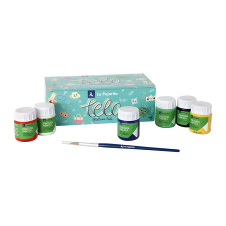 PACK 6 BOTES PINTURA LA PAJARITA PARA TELA 25ml SURTIDO
