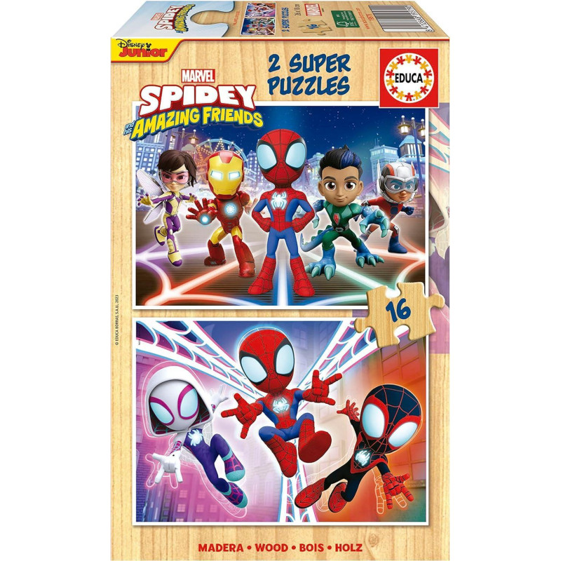 SET 2 PUZZLE EDUCA "SPIDEY & HIS AMAZING FRIENDS " 16 PIEZAS SET 2 PUZZLE EDUCA "SPIDEY & HIS AMAZING FRIENDS " 16 PIEZAS