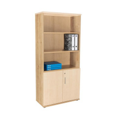 ARMARIO DE MADERA ROCADA CON PUERTAS BAJAS ESTRUCTURA BLANCA