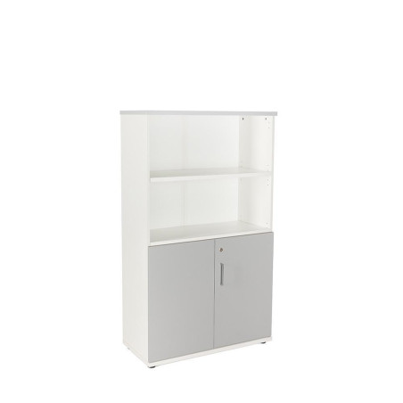 ARMARIO DE MADERA ROCADA CON PUERTAS BAJAS ESTRUCTURA BLANCA