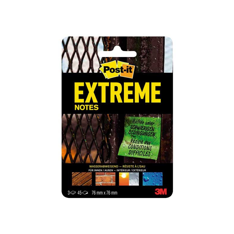 PACK 3 BLOCS NOTAS REPOSICIONABLES POST-IT EXTREME 76x76mm PACK 3 BLOCS NOTAS REPOSICIONABLES POST-IT EXTREME 76x76mm