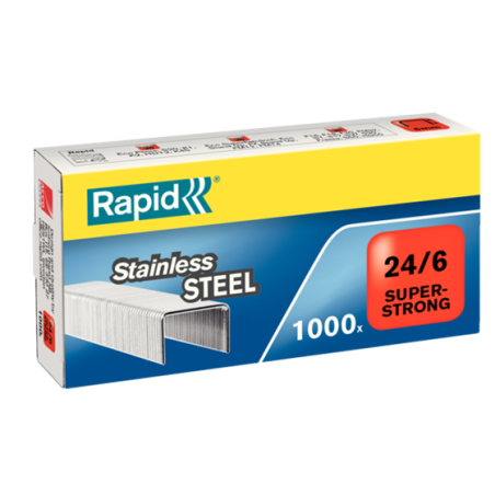 CAJA 1000 GRAPAS RAPID 24/6 SUPER STRONG