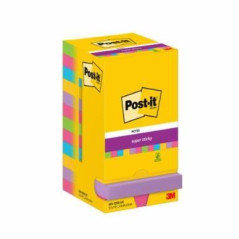 CAJA 12 NOTAS POST-IT SUPER STICKY 76x76mm SURTIDAS