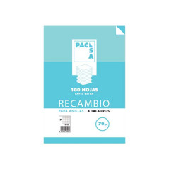 RECAMBIO 100h PACSA ESCOLAR 4x4 CON MARGEN A4