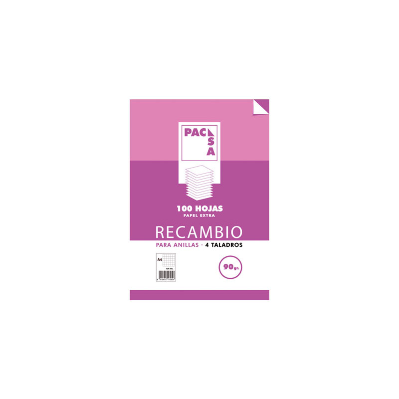 RECAMBIO PACSA 100h A4 MILIMETRADO CON MARGEN RECAMBIO PACSA 100h A4 MILIMETRADO CON MARGEN