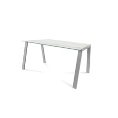 MESA ROCADA "BLANCA" ESTRUCTURA GRIS