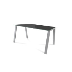 MESA ROCADA "BLANCA" ESTRUCTURA GRIS