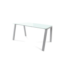 MESA ROCADA "BLANCA" ESTRUCTURA GRIS
