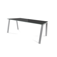 MESA ROCADA "BLANCA" ESTRUCTURA GRIS
