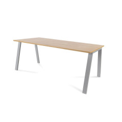MESA ROCADA "BLANCA" ESTRUCTURA GRIS