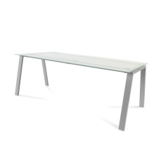 MESA ROCADA "BLANCA" ESTRUCTURA GRIS