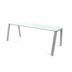 MESA ROCADA "BLANCA" ESTRUCTURA GRIS