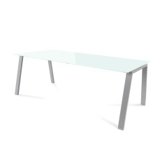 MESA ROCADA "BLANCA" ESTRUCTURA GRIS