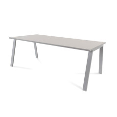 MESA ROCADA "BLANCA" ESTRUCTURA GRIS