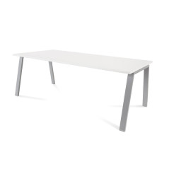 MESA ROCADA "BLANCA" ESTRUCTURA GRIS