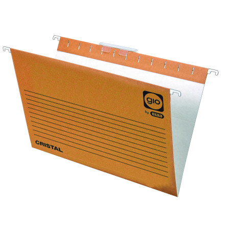 CAJA 25 CARPETAS COLGANTES GIO CRISTAL KRAFT Fº PROLONGADO