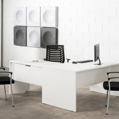 MESA ROCADA "WORK" ESTRUCTURA BLANCA