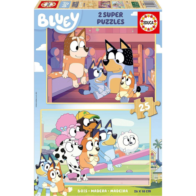SET 2 PUZZLE EDUCA "BLUEY" 25 PIEZAS SET 2 PUZZLE EDUCA "BLUEY" 25 PIEZAS