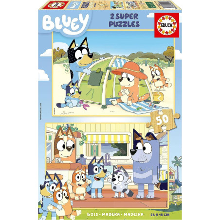 SET 2 PUZZLE EDUCA "BLUEY" 50 PIEZAS