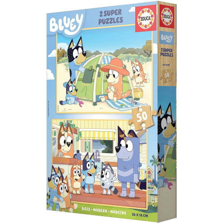SET 2 PUZZLE EDUCA "BLUEY" 50 PIEZAS