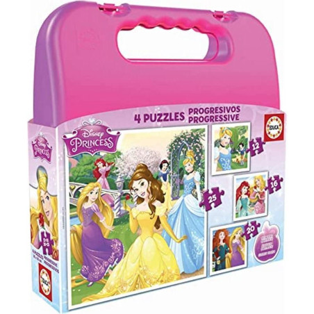 MALETÍN 4 PUZZLE EDUCA "PRINCESAS DISNEY"