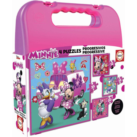 MALETÍN 4 PUZZLE EDUCA "MINNIE AYUDANTES FELICES"