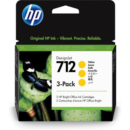 PACK 3 INKJET ORIGINAL HP 712