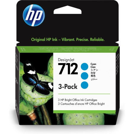 PACK 3 INKJET ORIGINAL HP 712