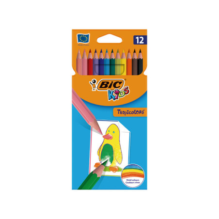 CAJA 12 LÁPICES BIC KIDS TROPICOLORS