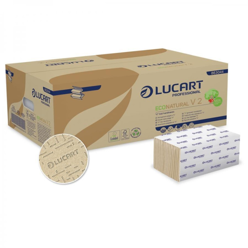 CAJA 20 PAQUETES DE 190 TOALLAS SECAMANOS LUCART ECONATURAL V2 CAJA 20 PAQUETES DE 190 TOALLAS SECAMANOS LUCART ECONATURAL V2