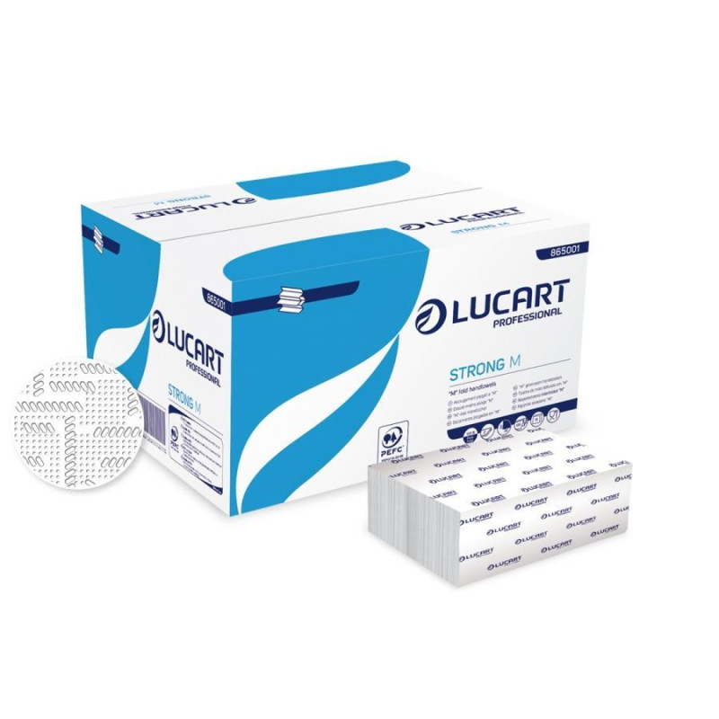 CAJA 15 PAQUETES DE 125 TOALLAS SECAMANOS LUCART STRONG M CAJA 15 PAQUETES DE 125 TOALLAS SECAMANOS LUCART STRONG M